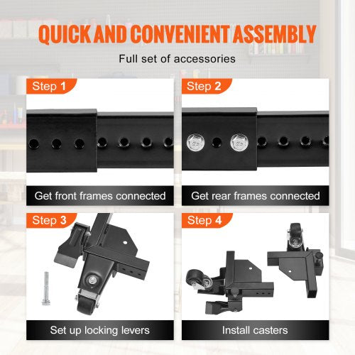Mobile Base 1500 lbs Capacity Adjustable from 20 x 245 to 28 x 335