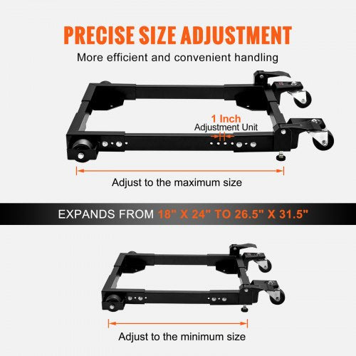 Mobile Base 1500 lbs Capacity Adjustable from 18 x 24 to 265 x 315