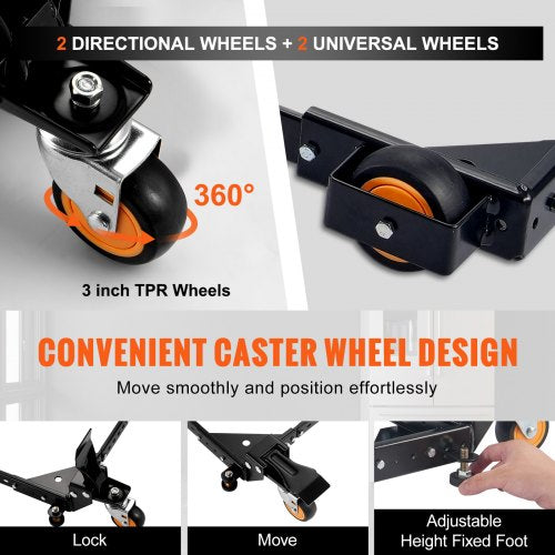 Mobile Base 650 lbs Weight Capacity Adjustable from 12 x 12 to 36 x