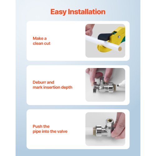 10 Pack Angle Stop Valve PushtoConnect Water Shut Off Valve 12 PTC x
