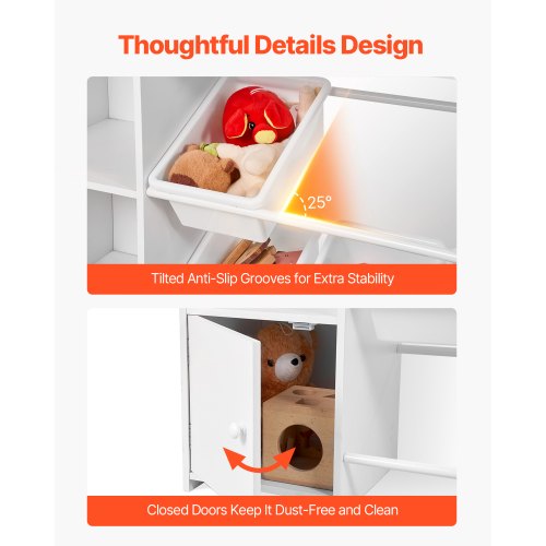 Kids Toy Storage and Bookshelf 4Tier Large Toy Storage Organizer with 8