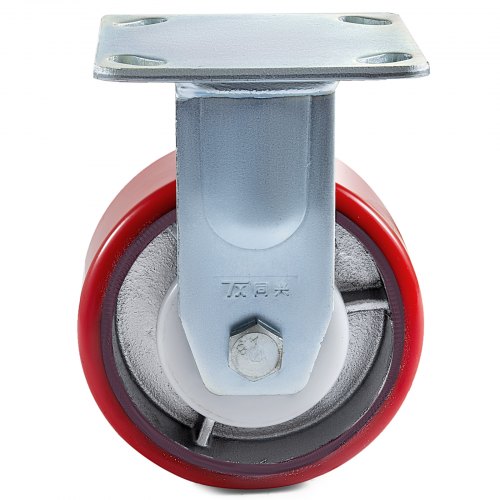 4 Pack 6 x 2 Inch Caster Wheels 2 Rigid and 2 Swivel Casters with Side Brake