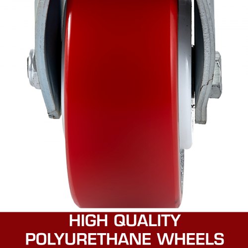 4 Pack 6 x 2 Inch Caster Wheels 2 Rigid and 2 Swivel Casters with Side Brake