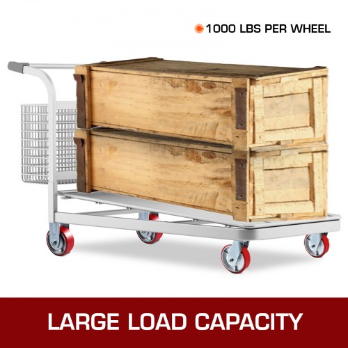 4 Pack 6 x 2 Inch Caster Wheels 2 Rigid and 2 Swivel Casters with Side Brake