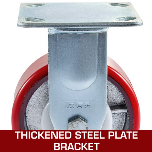 4 Pack 6 x 2 Inch Caster Wheels 2 Rigid and 2 Swivel Casters with Side Brake
