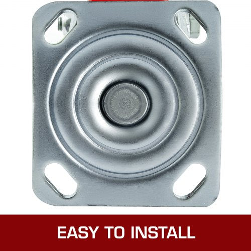 4 Pack 6 x 2 Inch Caster Wheels 2 Rigid and 2 Swivel Casters with Side Brake