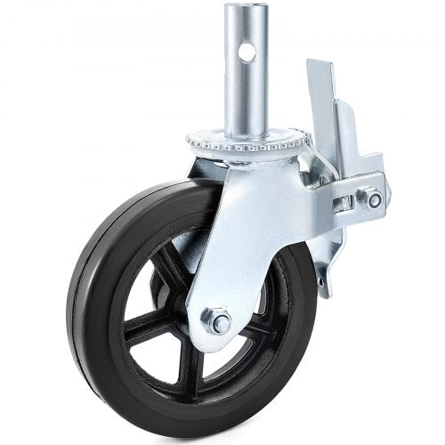 4 Pack 8 Inch Iron Core Polyurethane Swivel Caster With Dual Locking Brake