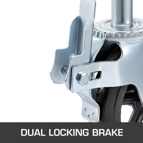 4 Pack 8 Inch Iron Core Polyurethane Swivel Caster With Dual Locking Brake
