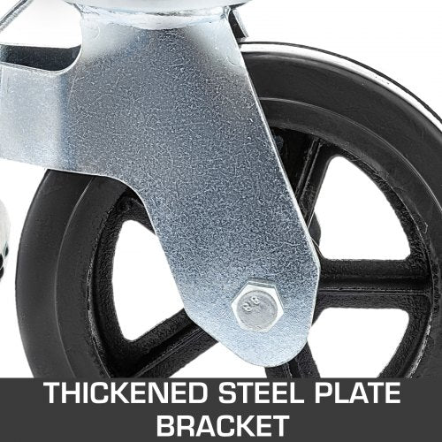 4 Pack 8 Inch Iron Core Polyurethane Swivel Caster With Dual Locking Brake