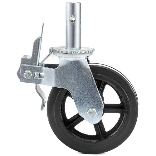 4 Pack 8 Inch Iron Core Polyurethane Swivel Caster With Dual Locking Brake