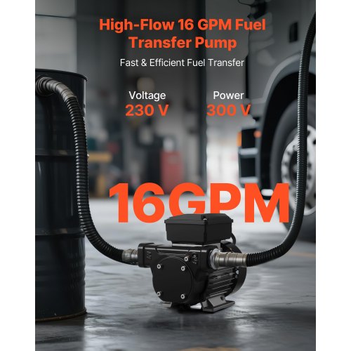 Oil Transfer Pump 110V 16 GPM 60 Lmin AC Electric Fuel Transfer Pump for Diesel