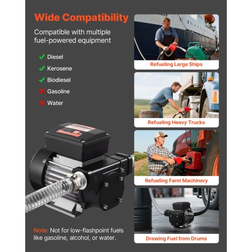 Fuel Transfer Pump 110V 16 GPM 60 Lmin AC Electric Oil Transfer Pump for Diesel