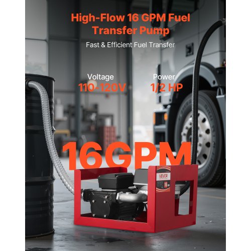 Fuel Transfer Pump 110V 16 GPM 60 Lmin AC Electric Oil Transfer Pump for Diesel 1