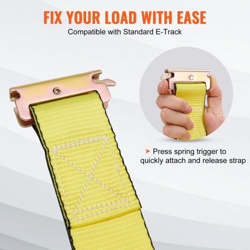 Ratchet Tie Down Straps 8PK 4400 lb Break Strength ETrack Endless