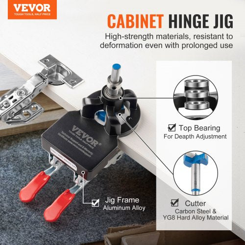 35 mm Concealed Door Hinge Jig Aluminum Alloy Cabinet Hinge Jig Accurate