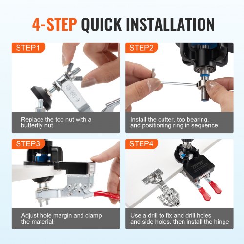 35 mm Concealed Door Hinge Jig Aluminum Alloy Cabinet Hinge Jig Accurate