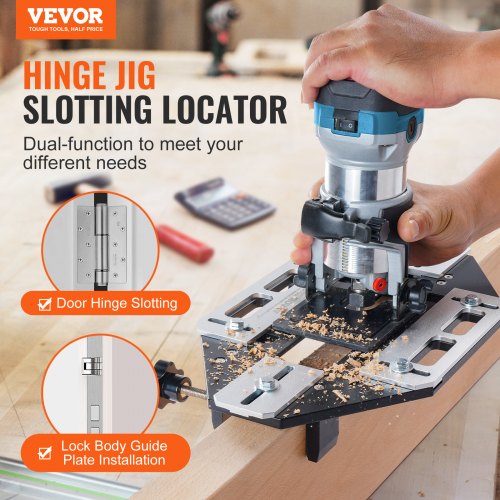 Door Hinge Jig Aluminum Alloy Woodworking Hole Opener Slotting Locator