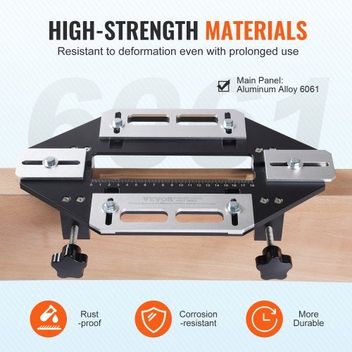 Door Hinge Jig Aluminum Alloy Woodworking Hole Opener Slotting Locator