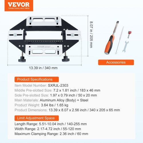 Door Hinge Jig Aluminum Alloy Woodworking Hole Opener Slotting Locator
