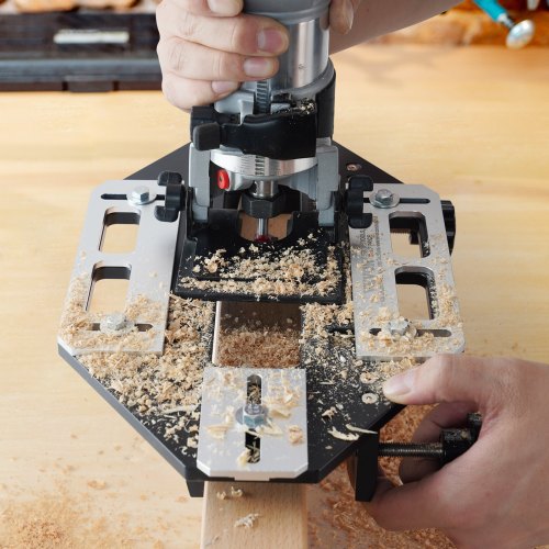 Door Hinge Jig Aluminum Alloy Woodworking Hole Opener Slotting Locator