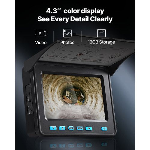 Sewer Camera 66 Ft20M 43 Drain Inspection Ip68 Waterproof Snake Plumbing With