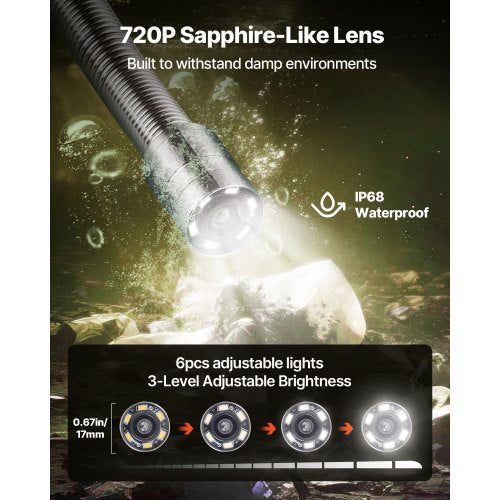 Sewer Camera 66 Ft20M 43 Drain Inspection Ip68 Waterproof Snake Plumbing With