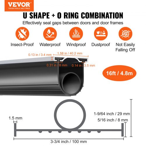 Garage Door Seals Bottom Rubber U Shape O Ring Combination Garage Door