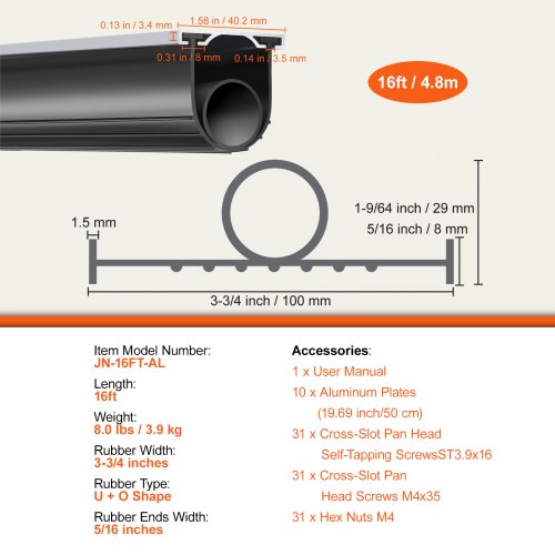 Garage Door Seals Bottom Rubber U Shape O Ring Combination Garage Door