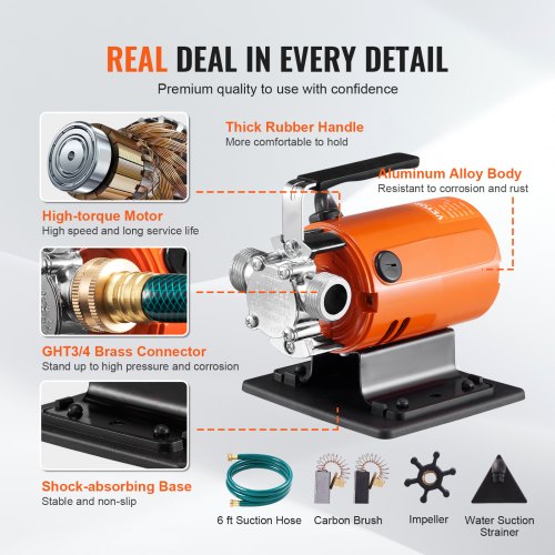 Water Transfer Pump 120V AC 360 GPH 110 HP Portable Electric Utility Pump