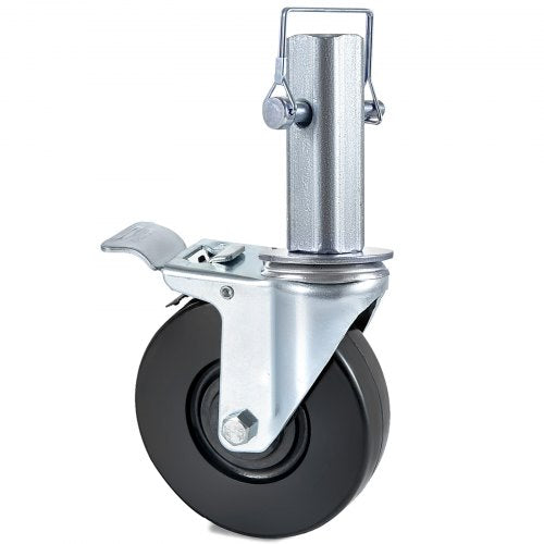 4 Pack 5Inch Scaffolding Rubber Swivel Caster Wheels with Dual Locking Heavy
