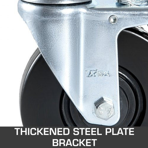 4 Pack 5Inch Scaffolding Rubber Swivel Caster Wheels with Dual Locking Heavy