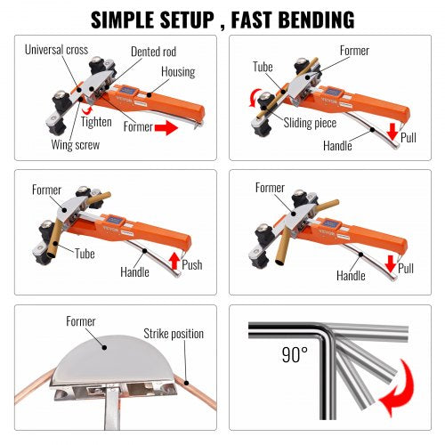 Pipe Tube Bender 1478 OD Ratcheting Tubing Bender 90°