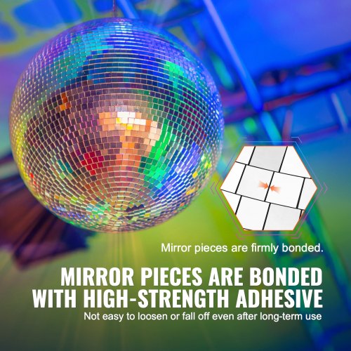 Mirror Disco Ball Large 20 Inch Party Mirror Ball with Hanging Ring
