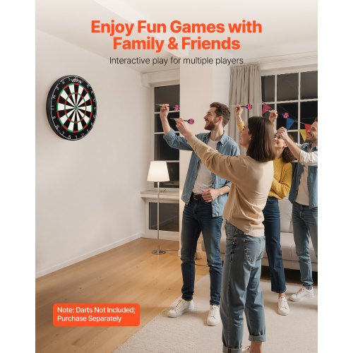 Dart Board HighGrade SelfHealing Sisal Fiber Dartboard with StapleFree