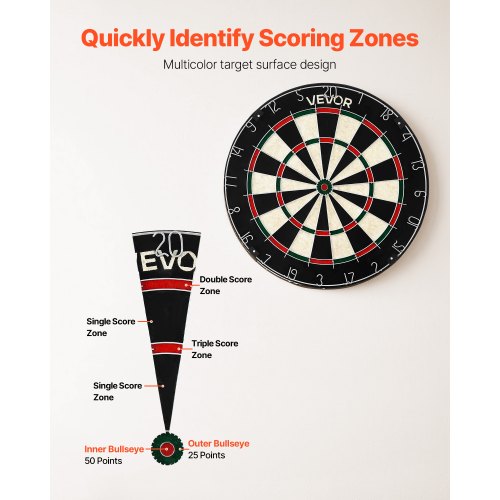 Dartboard with 6 Darts Scoring Kit SelfHealing Sisal Fibers Dartboard