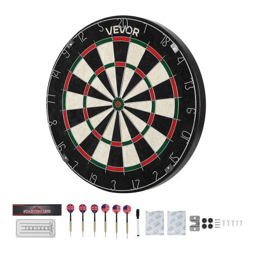Dartboard with 6 Darts Scoring Kit SelfHealing Sisal Fibers Dartboard