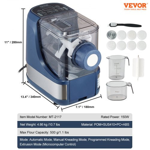 Electric Pasta Maker 150W Automatic Noodle Maker Machine with 8 Pasta