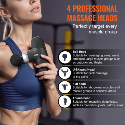 Massage Gun Deep Tissue Percussion Muscle Massager for Athletes – with 4