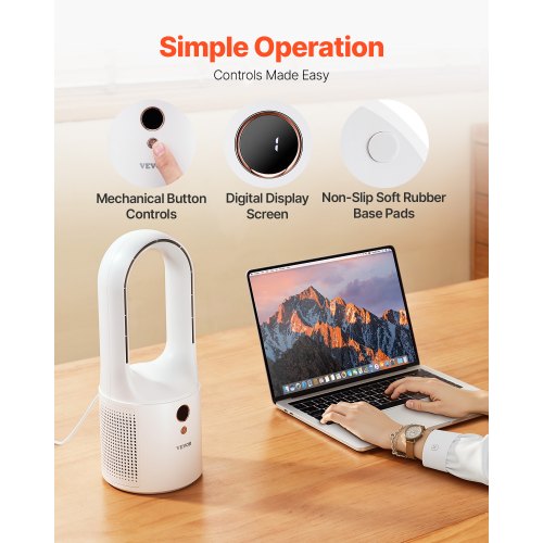 Desk Fan Bladeless 1299 Inch KidsFriendly Personal Portable Desk Fan