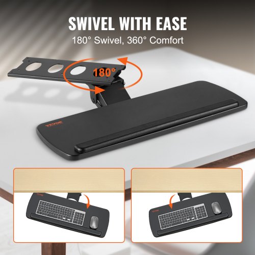 Keyboard Tray under Desk Adjustable Height Height and Angle Adjustable