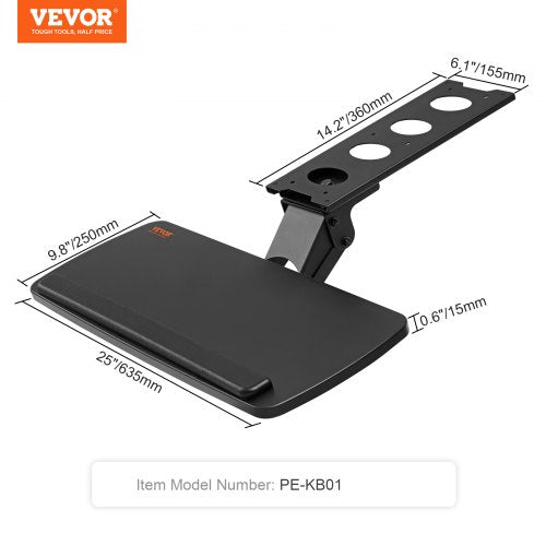 Keyboard Tray under Desk Adjustable Height Height and Angle Adjustable