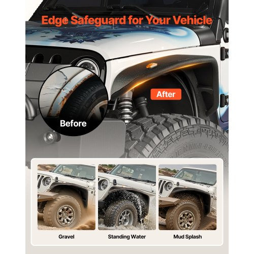 Fender Flare Front Fender Flares Compatible with 20072018 Jeep JKJKU 24
