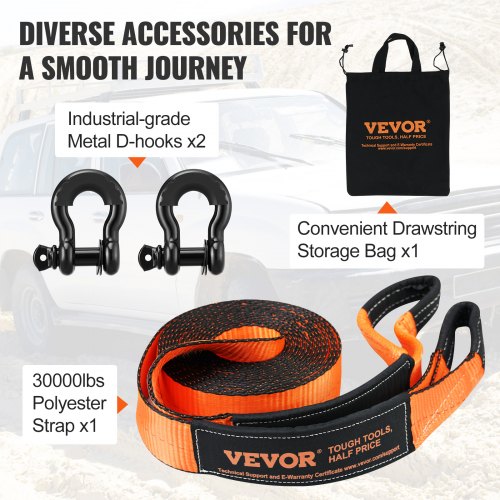 OffRoad Recovery Kit 3 x 30 Heavy Duty Winch Recovery Kit with 30000