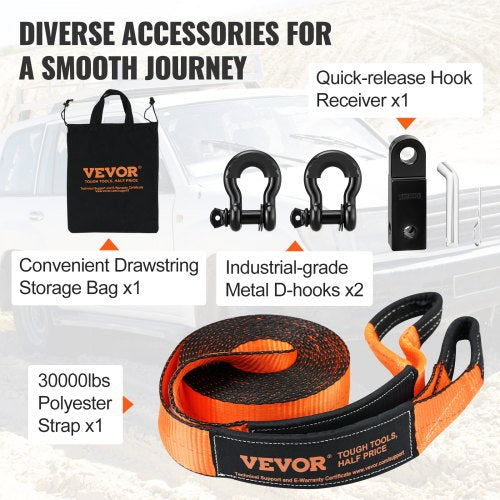 OffRoad Recovery Kit 3 x 30 Heavy Duty Winch Recovery Kit with 30000