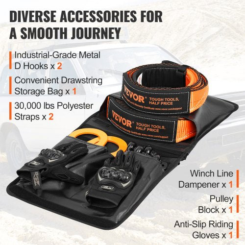OffRoad Recovery Kit 3 x 30 Heavy Duty Winch Recovery Kit with 30000