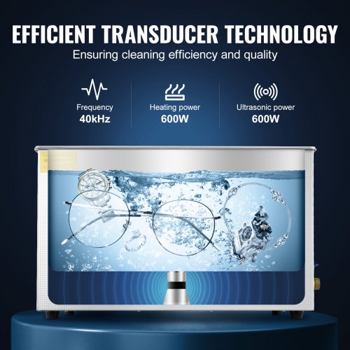 Professional Ultrasonic Cleaner 27.2 L Ultrasonic Jewelry Cleaner with Digital
