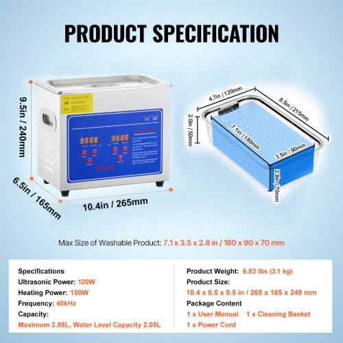 Ultrasonic Cleaner with Digital Timer Heater Professional Ultra Sonic