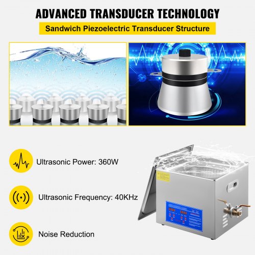 15L Ultrasonic Cleaner with Digital TimerHeater Professional Ultrasonic