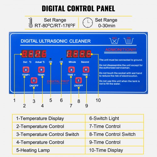 22L Industrial Ultrasonic Cleaner with Digital TimerHeater 40kHz