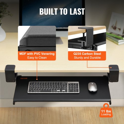 Keyboard Tray Under Desk Pull out KeyboardMouse Tray Under Desk with Sturdy